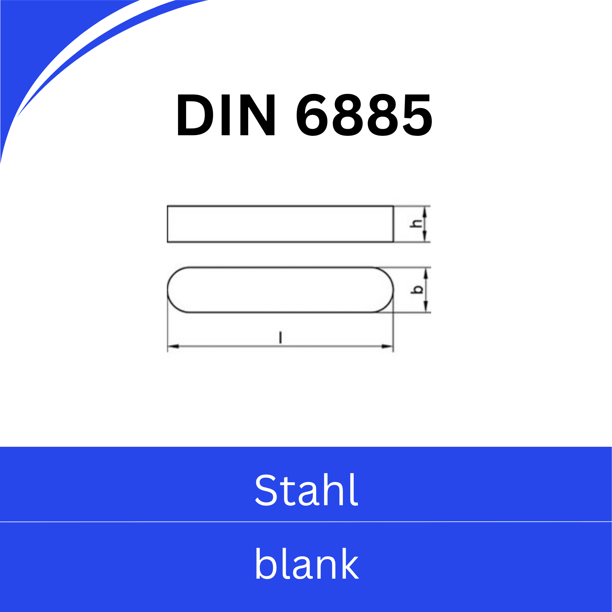 Bild von DIN 6885 ➤ Passfedern (Stahl blank)